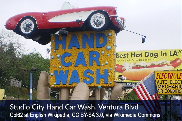 Studio City Hand Car Wash, Ventura Blvd Cbl62 at English Wikipedia, CC BY-SA 3.0, via Wikimedia Commons